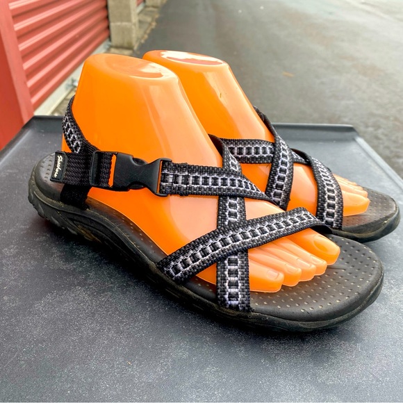 Skechers Outdoor Lifestyle Women’s Black White Strappy Sport Sandals Size 9 - Picture 1 of 11